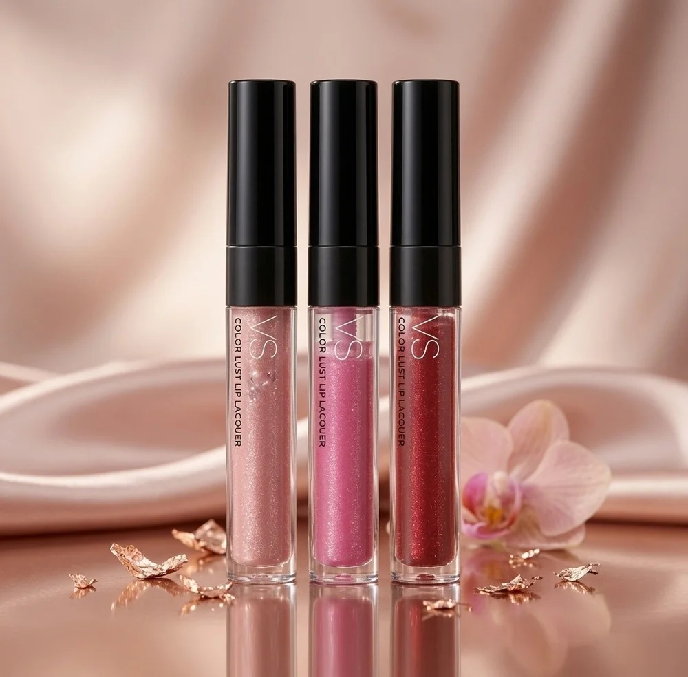 Victoria's Secret VS Color Lust Lip Lacquer Lot 3 Pose Knowing Red Hot Display